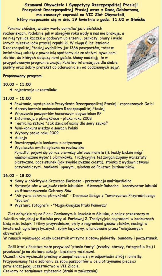 VII Zlot Obywateli Rzeczpospolitej Ptasiej
